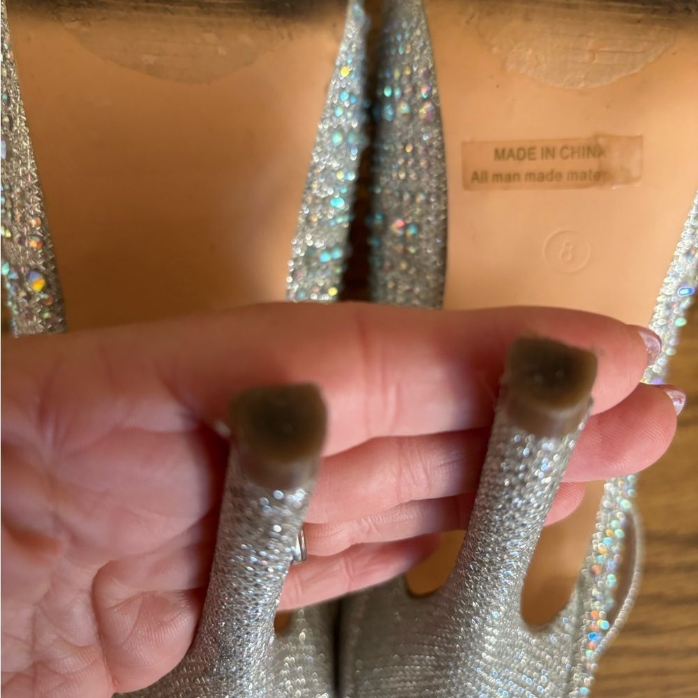 Elegant Silver Peep-Toe 5 inch Heels by Dreampairs - Picture 8 of 9